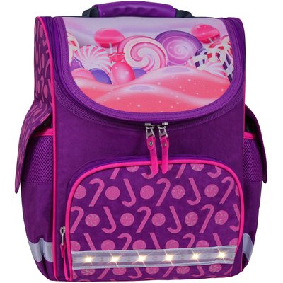 Рюкзак школьный каркасный с фонариками Bagland Успех 12 л. фиолетовый 409 (00551703) 80213595 фото