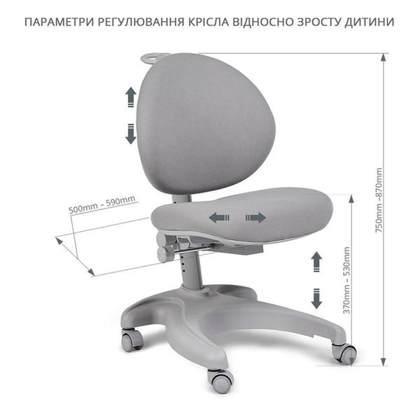 Комплект парта-трансформер Fundesk Pensare Grey + крісло Fundesk Cielo Grey 2987698-800819 фото
