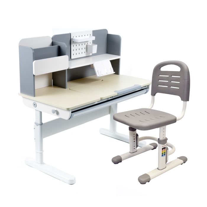 Парта FunDesk Ginepro Grey + Кресло FunDesk SST3LS Grey