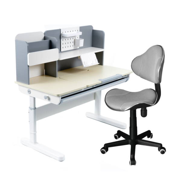 Парта FunDesk Ginepro Grey + Кресло FunDesk LST3 Grey