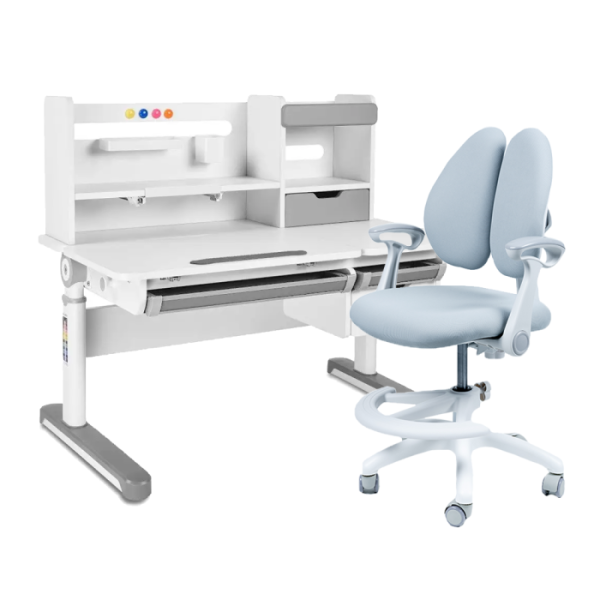 Парта FunDesk Sentire Grey + Кресло Fundesk Ottimo Grey